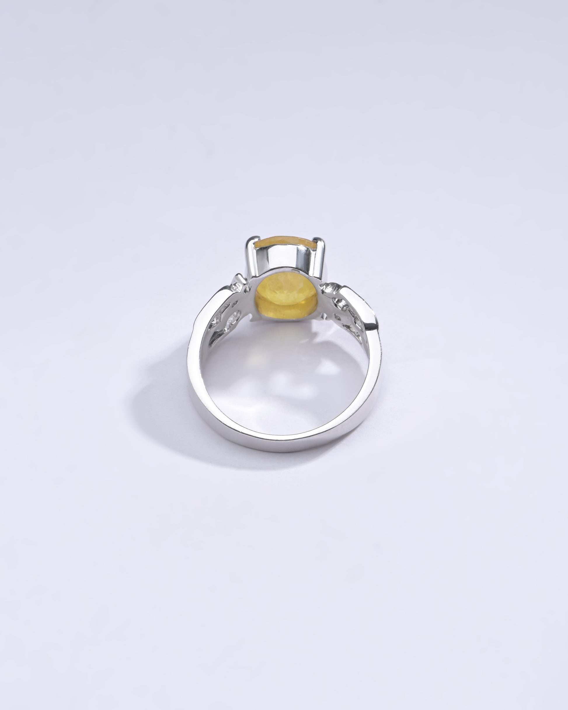 Royal Yellow Sapphire Stone Silver Ring from Myra Gems