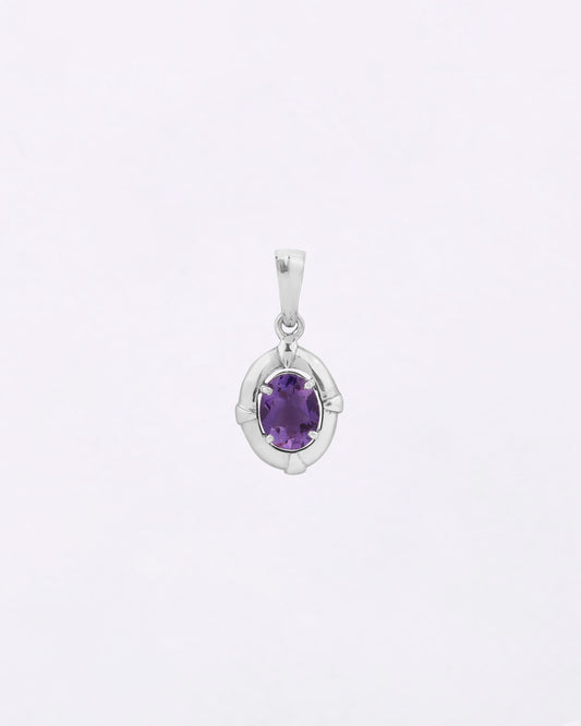 Moonlit Crown Amethyst Pendant in 925 Silver
