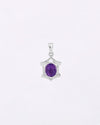 Hexa Edge Amethyst Pendant in 925 Silver
