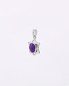Hexa Edge Amethyst Pendant in 925 Silver