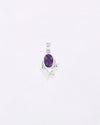 Luna Leaf Amethyst Pendant in 925 Silver