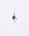 Luna Leaf Amethyst Pendant in 925 Silver