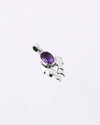 Luna Leaf Amethyst Pendant in 925 Silver