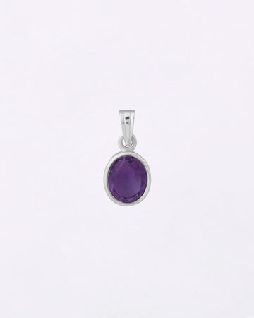 Plain Amethyst Pendant in 925 Silver