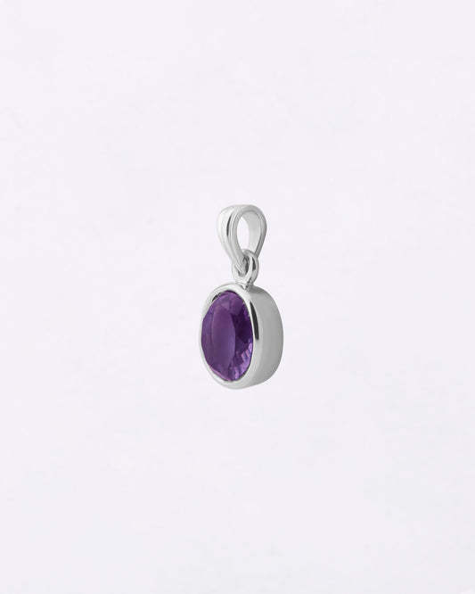 Plain Amethyst Pendant in 925 Silver