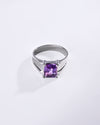 Statement Amethyst (Jamunia) Ring in 925 Sterling Silver - Urja Sq