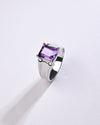 Statement Amethyst (Jamunia) Ring in 925 Sterling Silver - Urja Sq