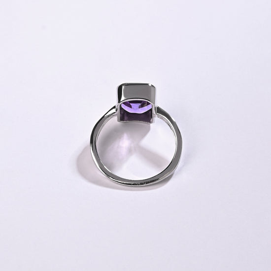 Silver amethyst ring for women