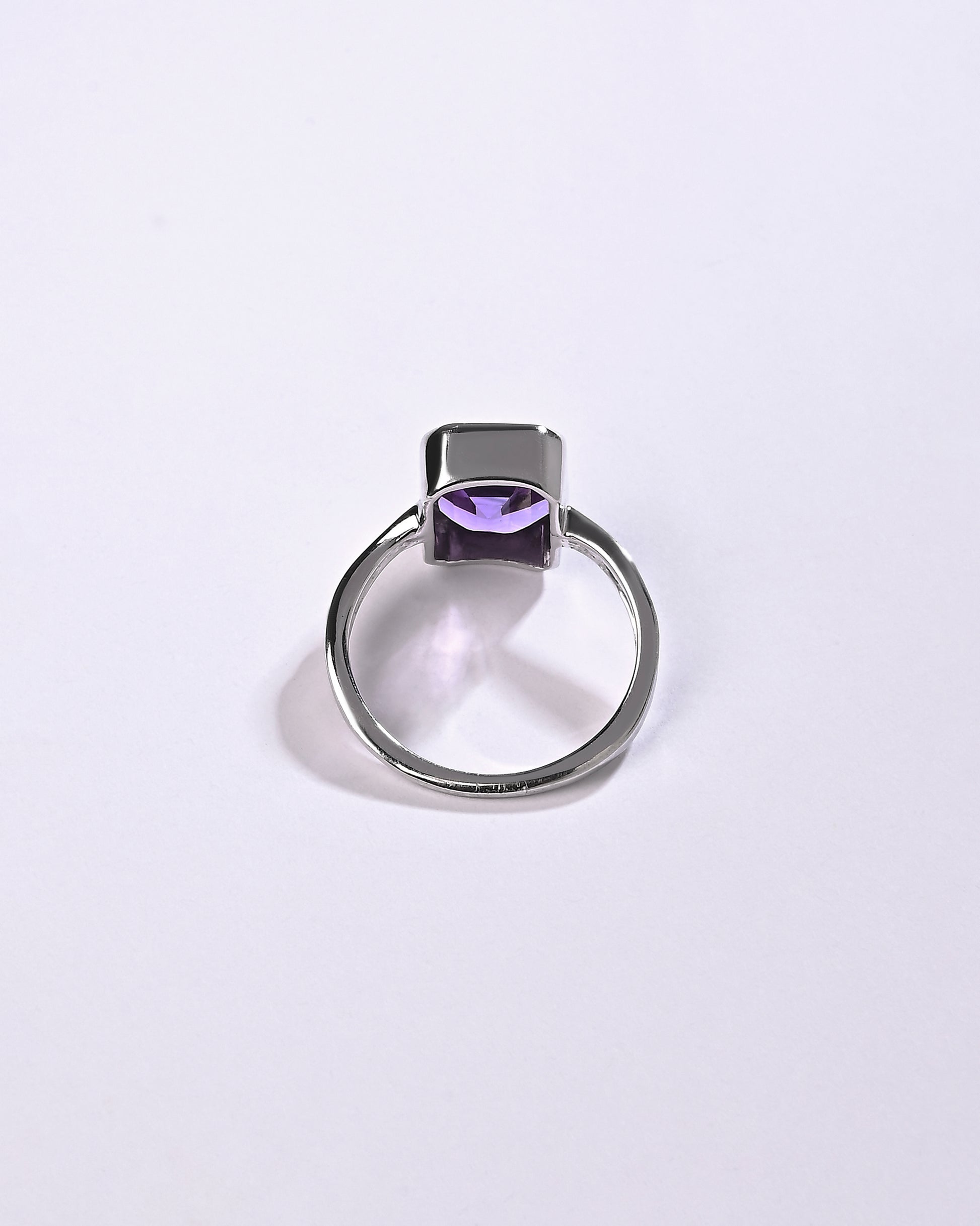 Silver amethyst ring for women