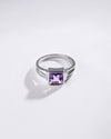 Precious Amethyst (Jamunia) Ring in 925 Sterling Silver - Shakti Sq