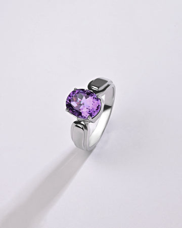 Timeless Amethyst (Jamunia) Ring in 925 Sterling Silver - Urja