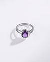 Sleek Amethyst (Jamunia) Ring in 925 Sterling Silver - Shakti