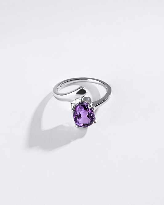 Modern Amethyst (Jamunia) Ring in 925 Sterling Silver - Urja