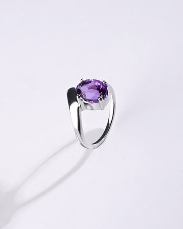 Modern Amethyst (Jamunia) Ring in 925 Sterling Silver - Urja
