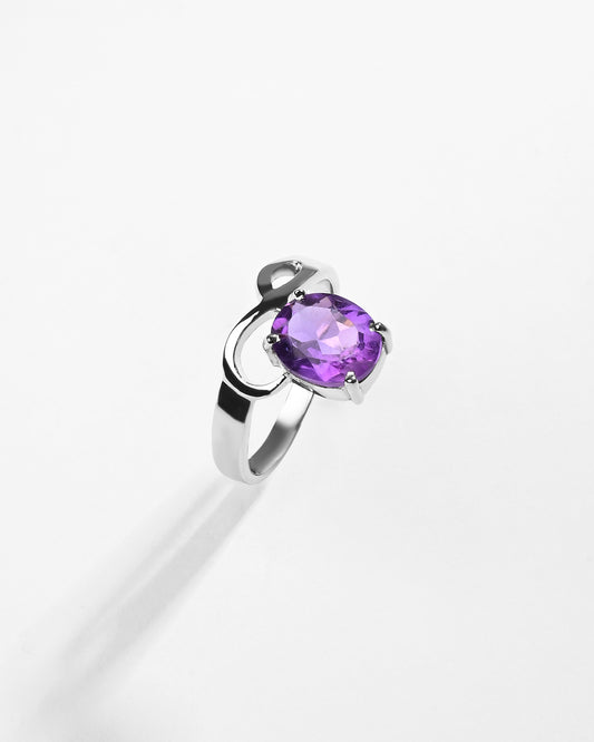 Infinity Amethyst (Jamunia) Ring in 925 Sterling Silver - Urja