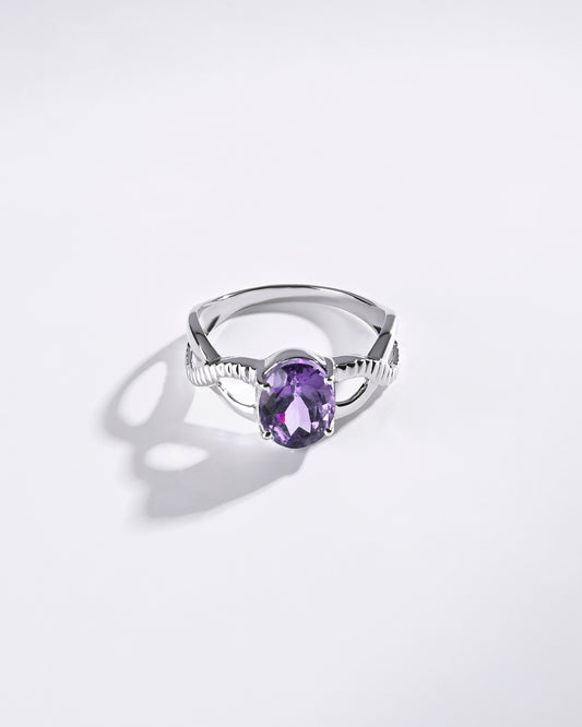Celestial Amethyst (Jamunia) Ring in 925 Sterling Silver - Urja