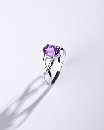 Celestial Amethyst (Jamunia) Ring in 925 Sterling Silver - Urja