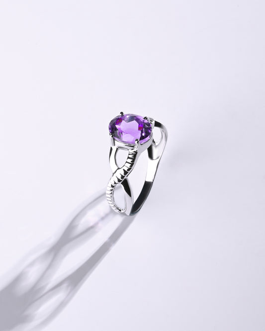Celestial Amethyst (Jamunia) Ring in 925 Sterling Silver - Urja