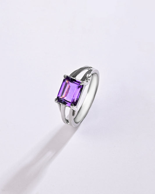 Antique Amethyst (Jamunia) Ring in 925 Sterling Silver - Urja Re