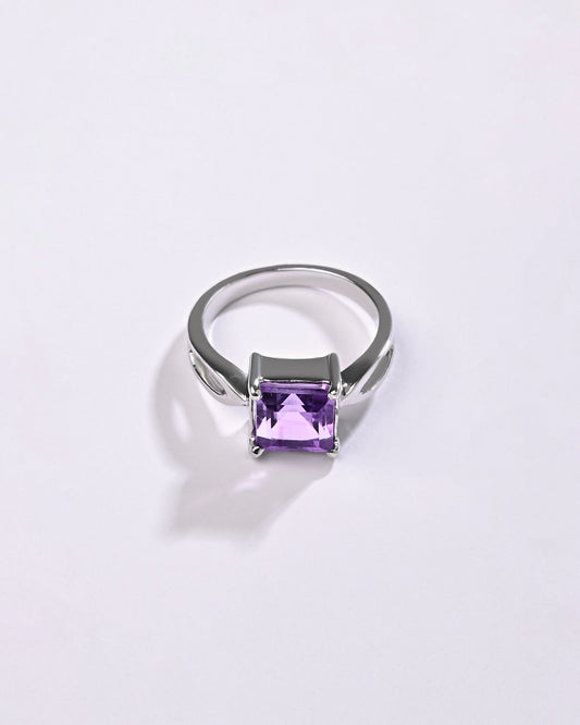 Grace Amethyst (Jamunia) Ring in 925 Sterling Silver - Urja Sq