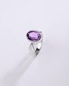 Female amethyst silver ring