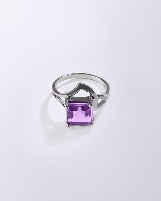 Serene Amethyst (Jamunia) Ring in 925 Sterling Silver - Urja Sq