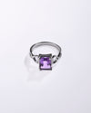 Amethyst silver ring for women