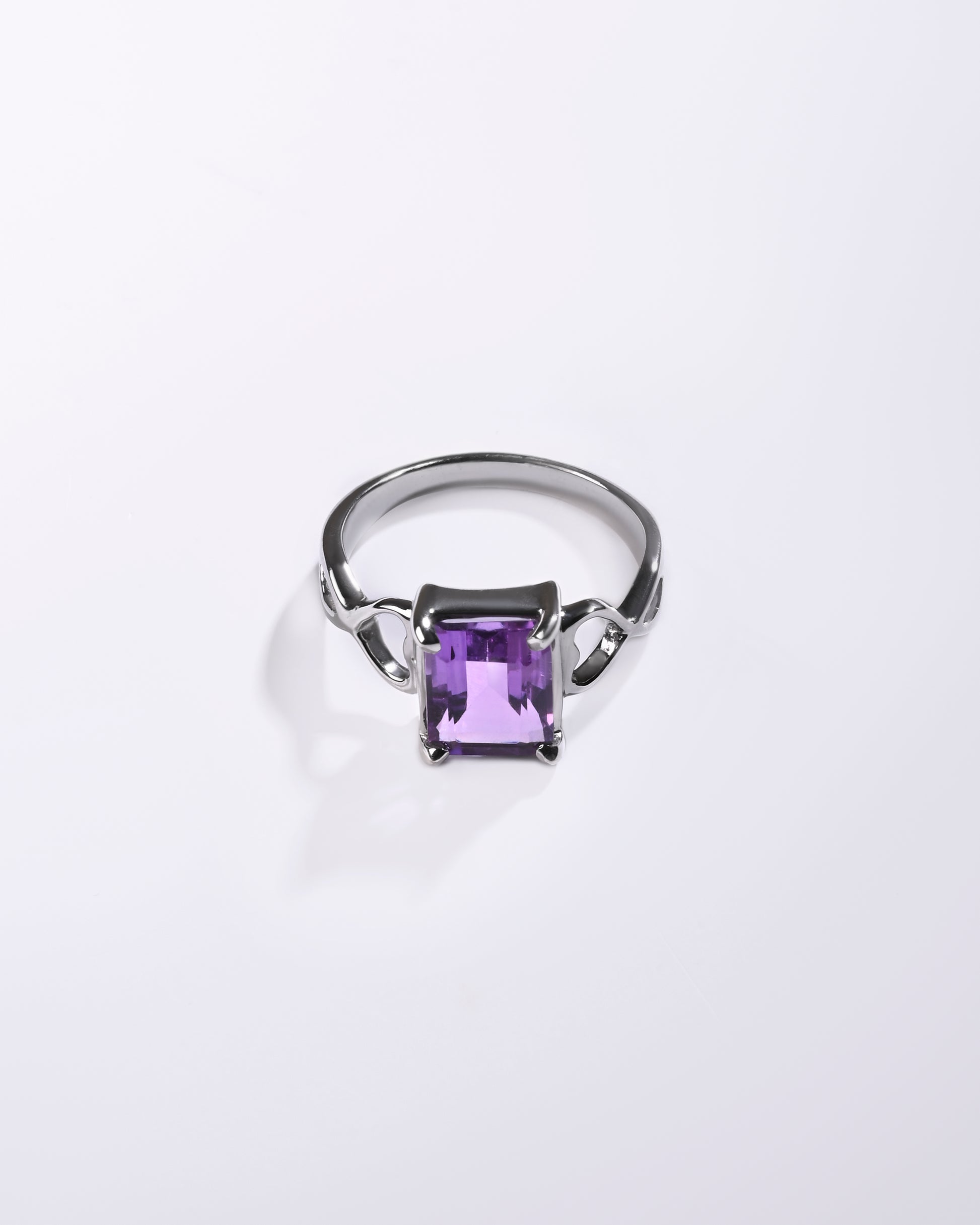Amethyst silver ring for women
