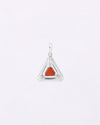 Moonlit Crown Triangular Coral Pendant in 925 Silver