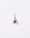 Moonlit Crown Triangular Coral Pendant in 925 Silver