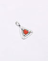 Moonlit Crown Triangular Coral Pendant in 925 Silver