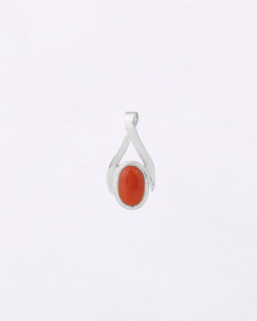 Gentle Curve Coral Pendant in 925 Silver
