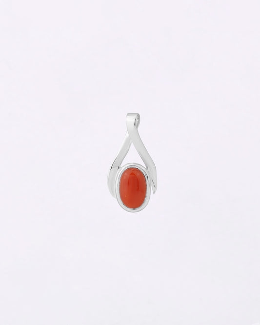 Gentle Curve Coral Pendant in 925 Silver