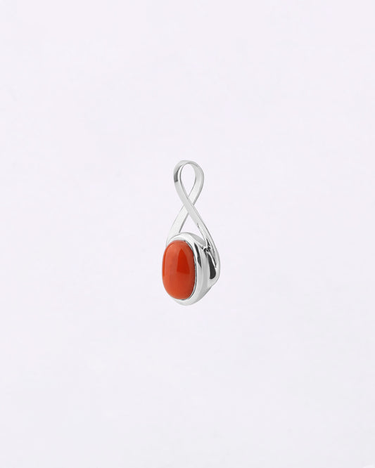 Gentle Curve Coral Pendant in 925 Silver