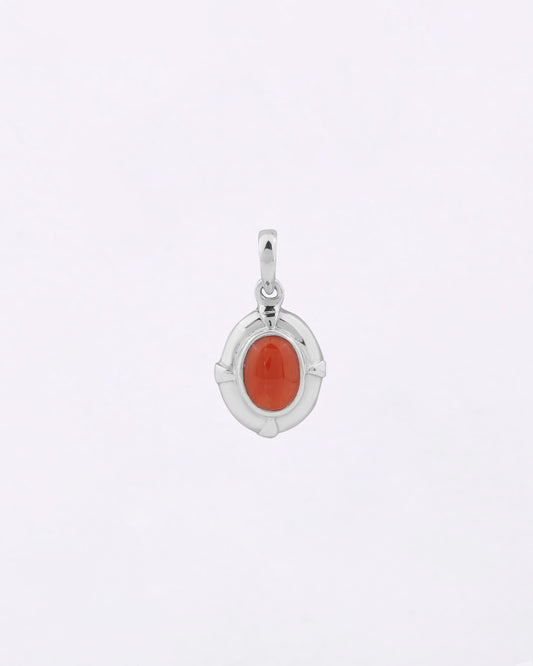 Moonlit Crown Coral Pendant in 925 Silver