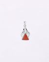 Wave Curve Triangular Coral Pendant in 925 Silver