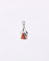 Wave Curve Triangular Coral Pendant in 925 Silver