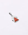 Wave Curve Triangular Coral Pendant in 925 Silver