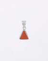 Plain Triangular Coral Pendant in 925 Silver