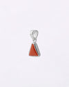 Plain Triangular Coral Pendant in 925 Silver