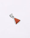 Plain Triangular Coral Pendant in 925 Silver