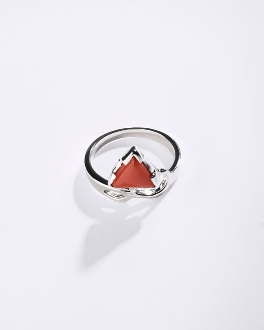 Infinity Coral (Moonga) Ring in 925 Sterling Silver - Delta Tr