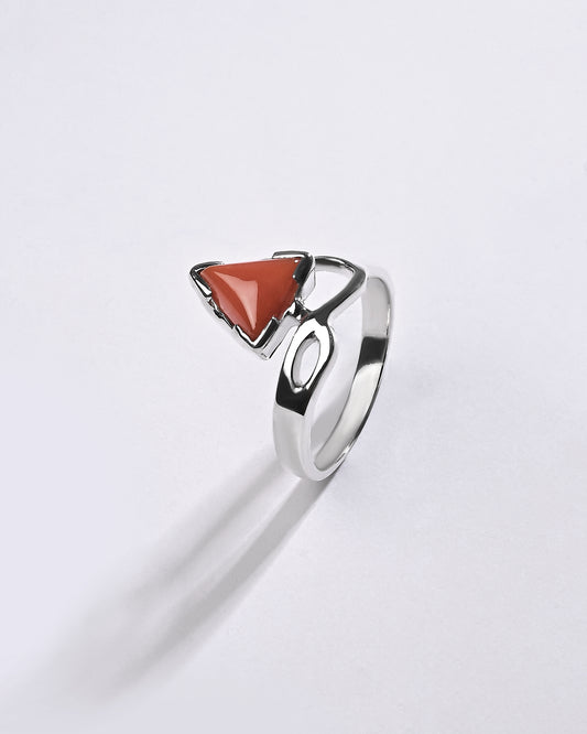 Infinity Coral (Moonga) Ring in 925 Sterling Silver - Delta Tr