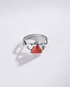 Powerful Coral (Moonga) Ring in 925 Sterling Silver - Delta Tr
