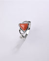 Powerful Coral (Moonga) Ring in 925 Sterling Silver - Delta Tr