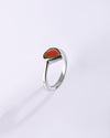 Minimalist Coral (Moonga) Ring in 925 Sterling Silver - Shakti Hr