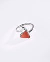 Modern Coral (Moonga) Ring in 925 Sterling Silver - Delta