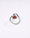 Modern Coral (Moonga) Ring in 925 Sterling Silver - Delta