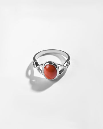 Powerful Coral (Moonga) Ring in 925 Sterling Silver - Shakti