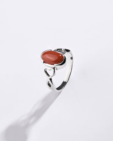 Glorious Coral (Moonga) Ring in 925 Sterling Silver - Nova